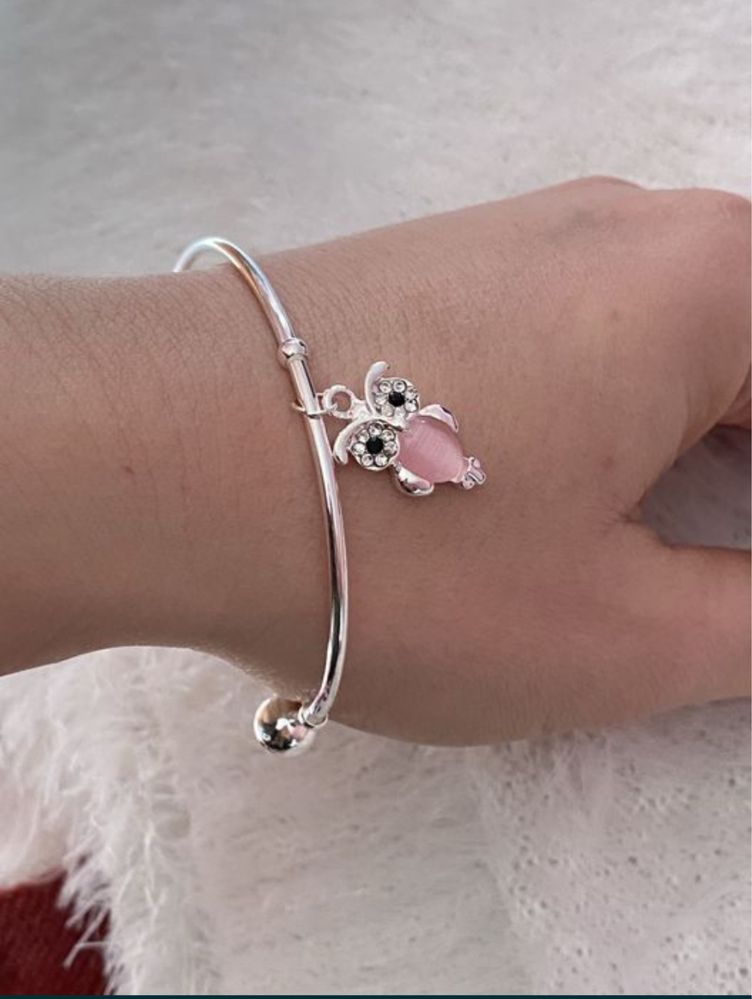 Pulseira tipo escrava - mocho / coruja ajustavel (novo)