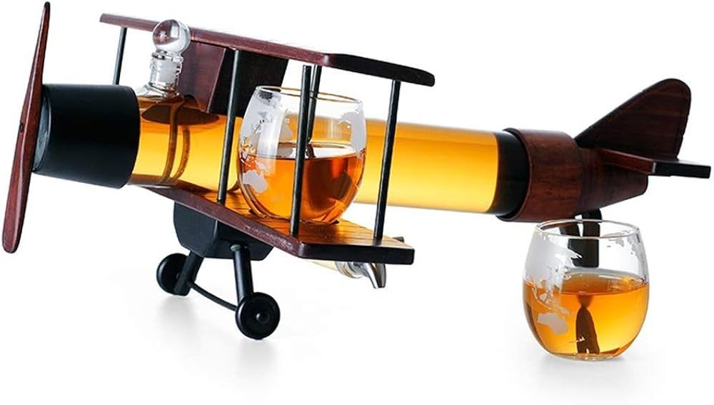 Piękna nowa szklana karafka do wina whisky w kształcie samolotu 57cm