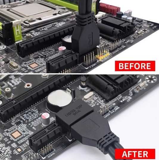 Extensão 90 graus USB 3.0 Motherboard