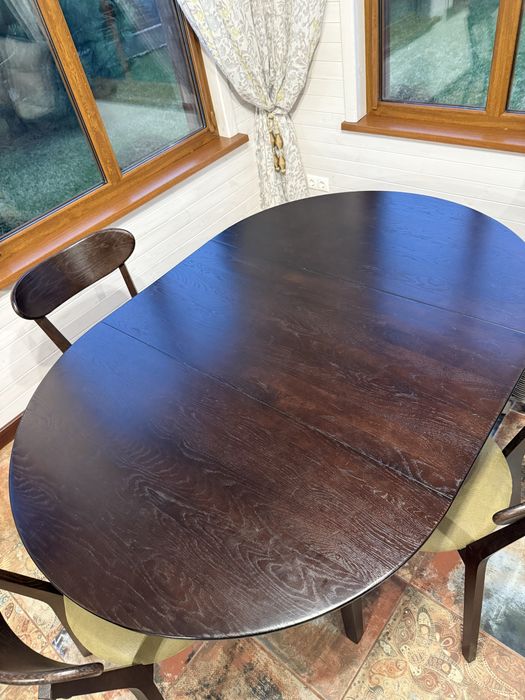 Стіл обідній + 4 стільці. Бренд Lori Натуральне дерево