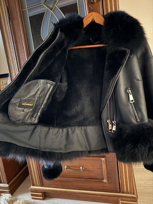 Натуральна укорочена шкіряна дублянка Fendi S