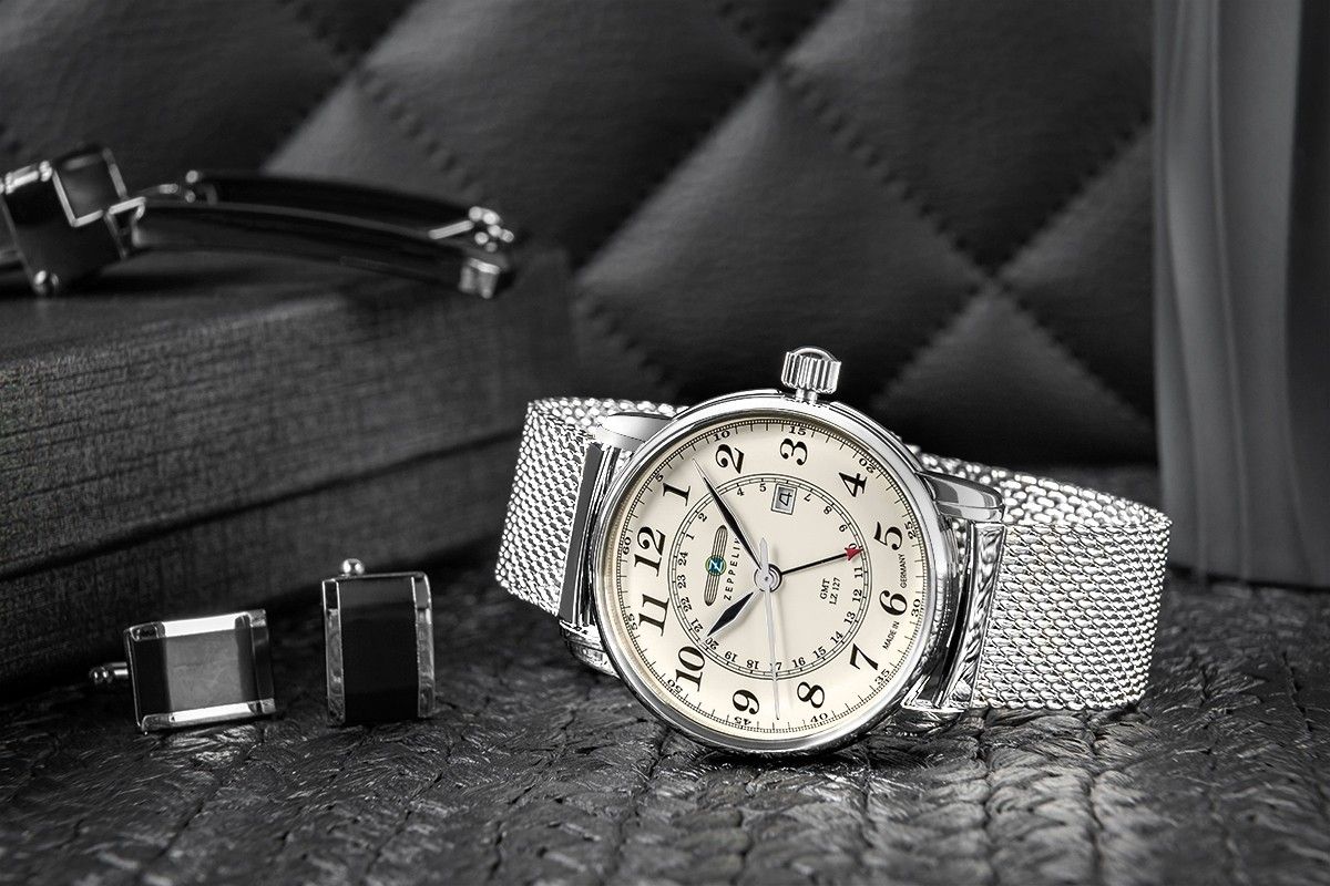 zegarek męski zeppelin lz127 graf zeppelin gmt 7642m-5 + box