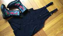SUPERDRY spódnica/sukienka na szelkach JEANS ogrodniczka 38 M