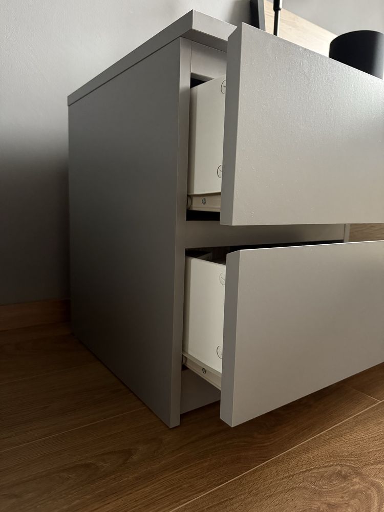 Szafka nocna IKEA MALM szara matowa