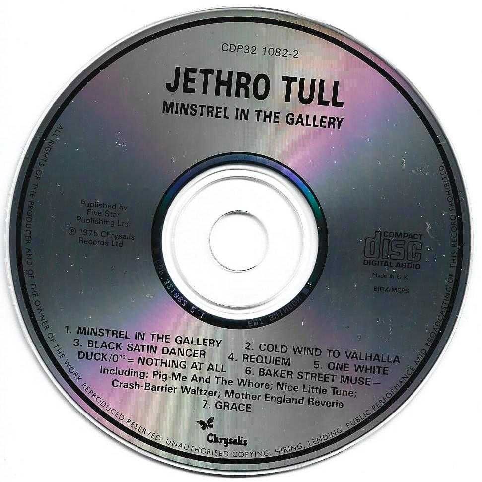 Jethro Tull - - - - - Minstrel In The Gallery - - - - - CD