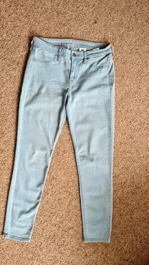 Jeansy H&M niebieskie skinny ankle regular waist rozm. 26 XS S