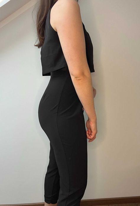 Długi Kombinezon Reserved Czarny Bez Rękawów Rozmiar L Elegancki