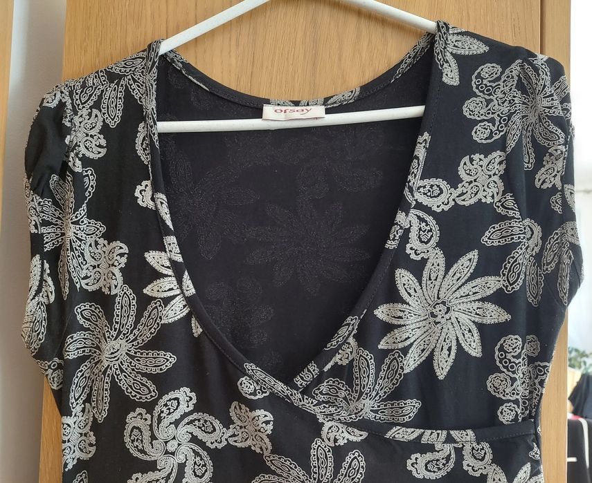 Sukienka czarna w kwiaty rozm 38 Orsay