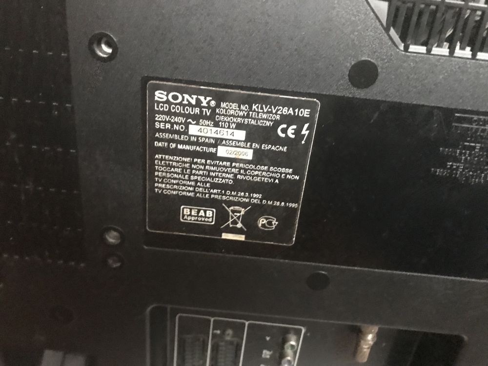 Телевізор Sony, запчастини