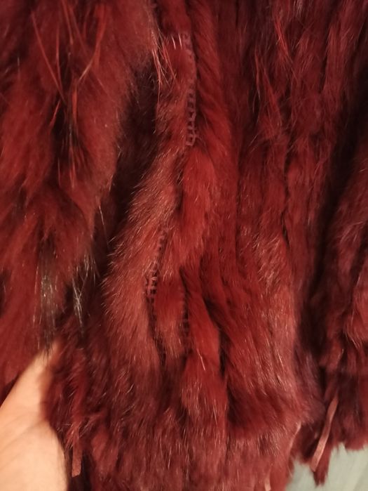 Жилетка вязаная с натуральным мехом кролика, размер 50