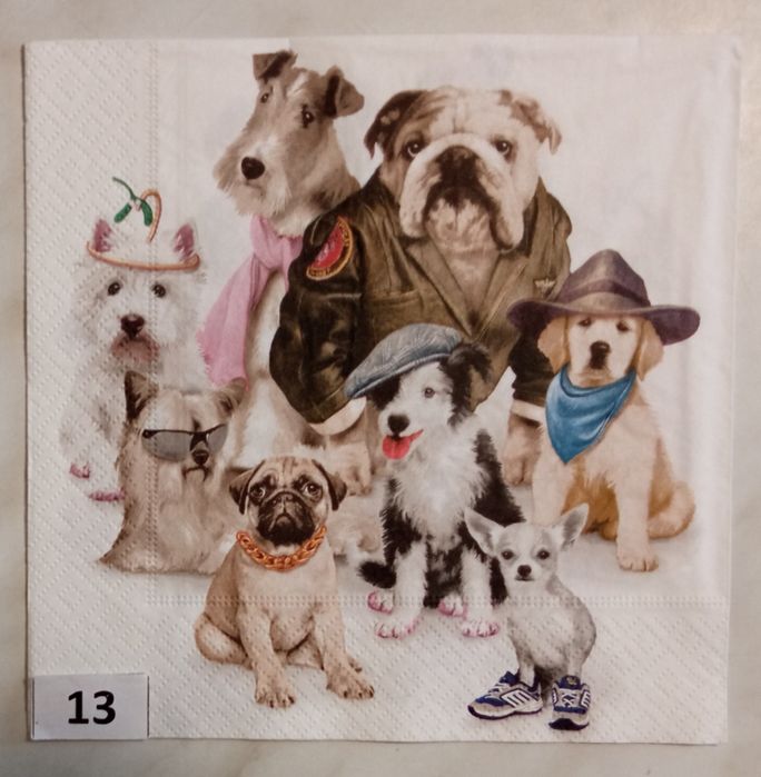 Serwetki decoupage koty, psy zestaw C