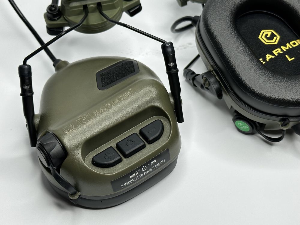 Активные наушники Earmor M32H Coyote, Green на каску TOR-D, FAST, MICH