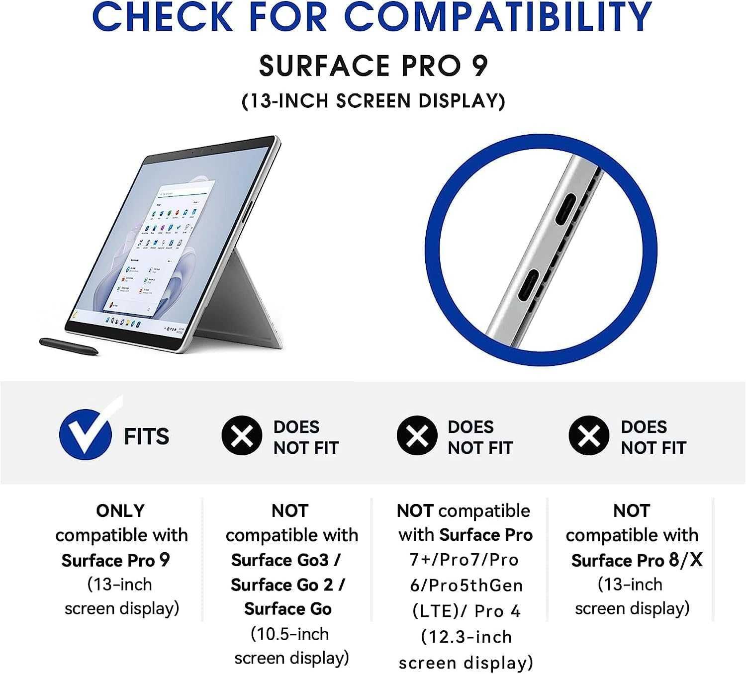 Omnpak etui biznesowe do tabletu MICROSOFT Surface Pro 9 Stojak