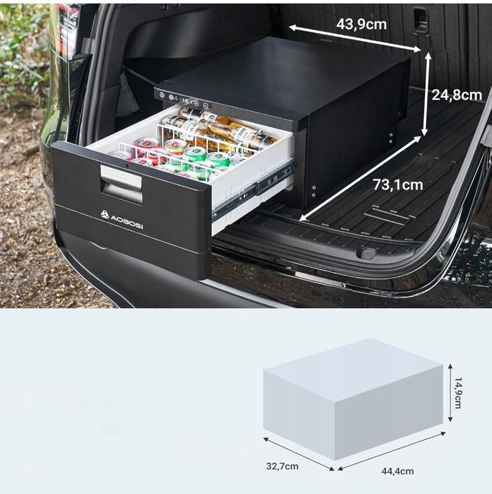 AOBOSI Lodówka szufladowa 31L WiFi -20°C/+20°C kompresorowa 12V