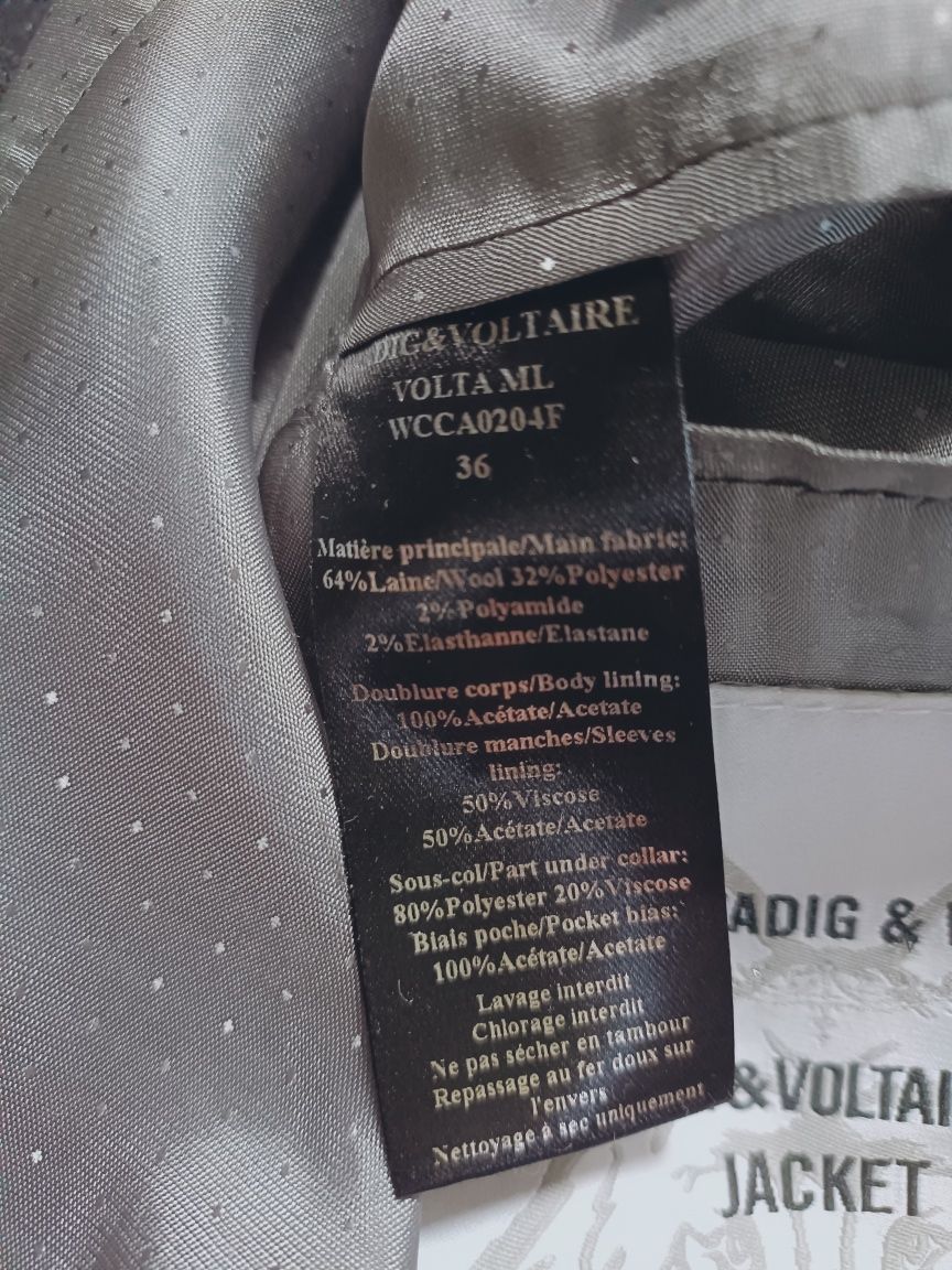 Marynarka Zadig & Voltaire z wełną/Roz XS/S