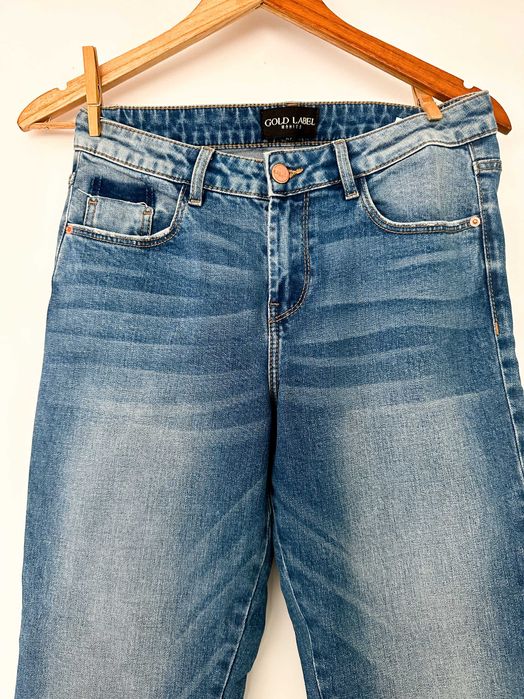Jeansy damskie frędzle 36 / 38 S / M chinosy dżinsy