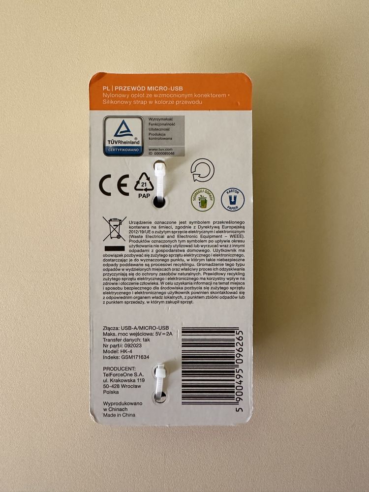 Kabel Micro-USB do telefonu ładowarka 1.2 m
