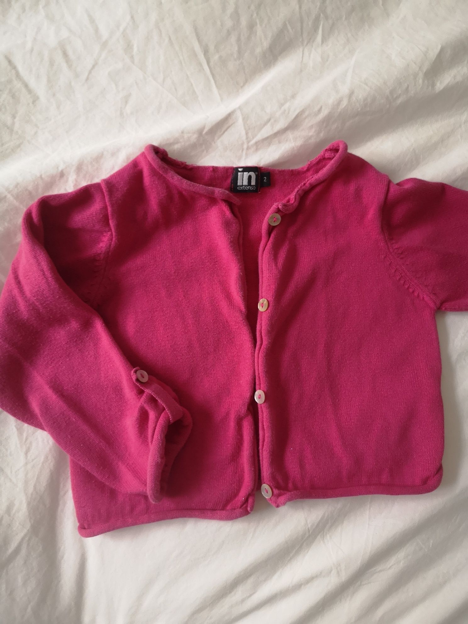 Sweter rozpinany dla dziewczynki różowy