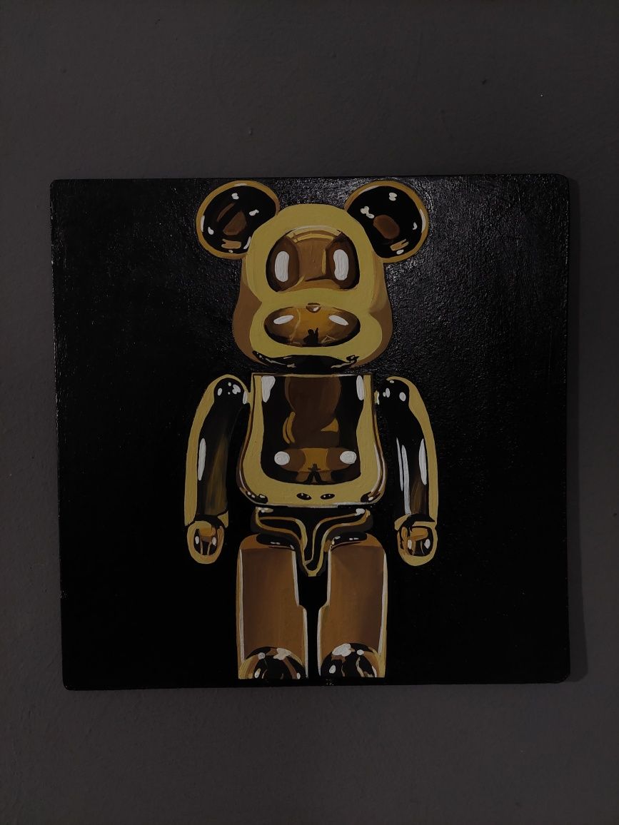 Картина BearBrick gold/silver