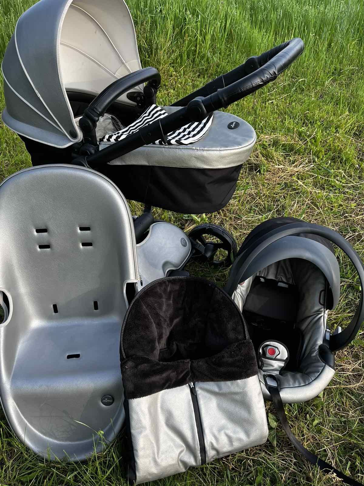 Коляска Mima Xari 3 в 1 срібляста