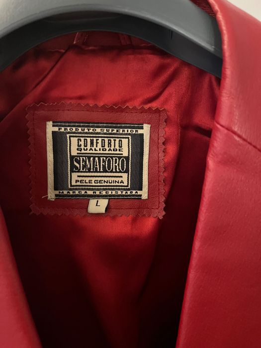 Casaco de Pele vermelho L