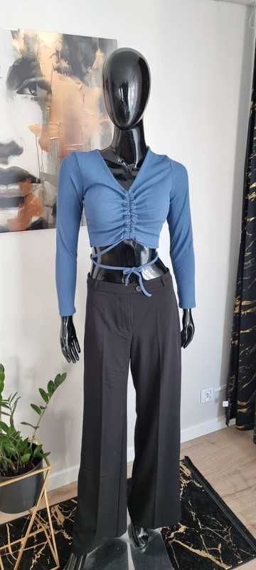 Crop top prążek marszczenie wiązanie New Collection r.Uniwersalny