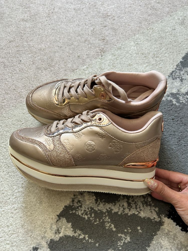 Sneakersy guess różowozlote