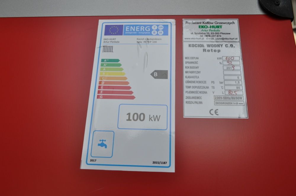Kocioł C.O. 5 Klasy - Retop 100 kW - certyfikat ECODESIGN