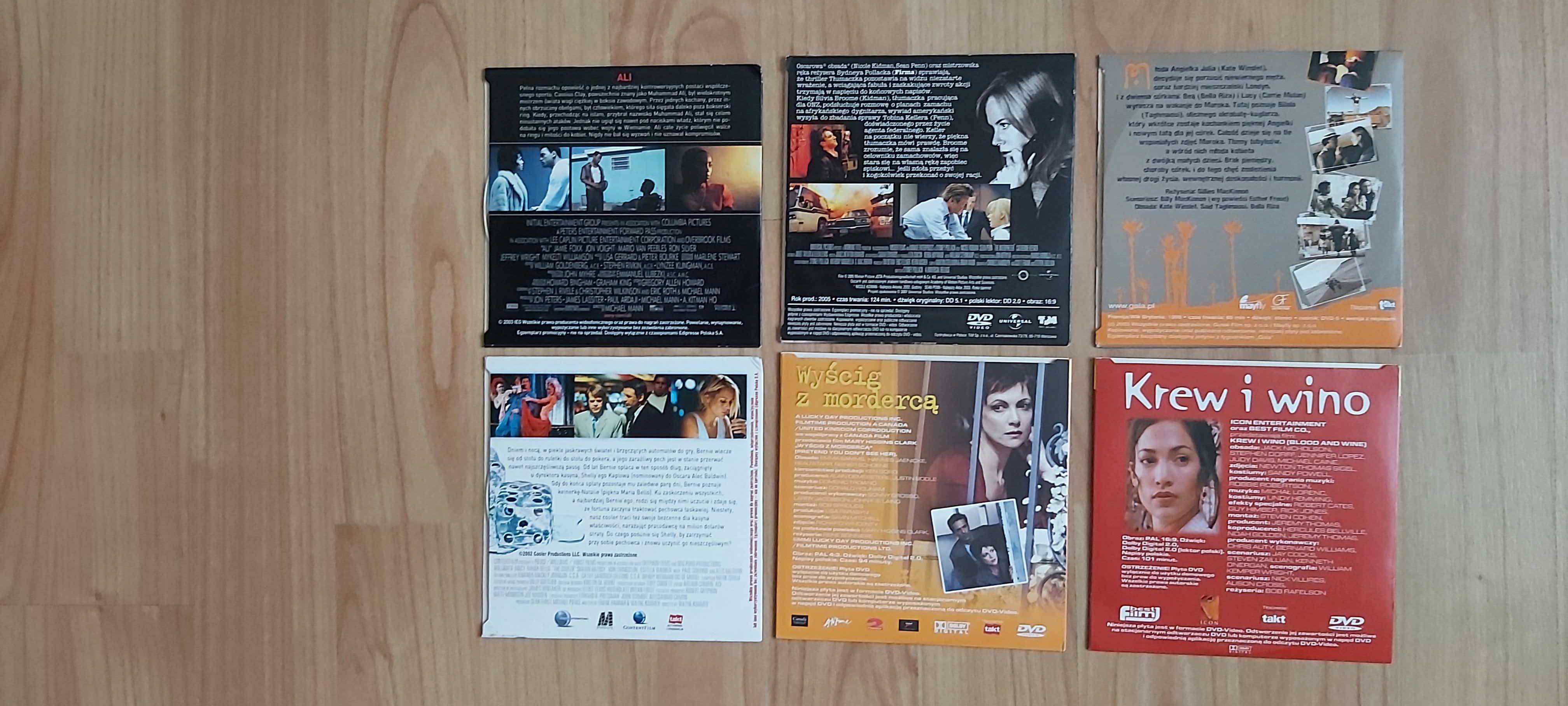 6 filmów dvd Tłumaczka, Ali, Cooler,Krew i wino