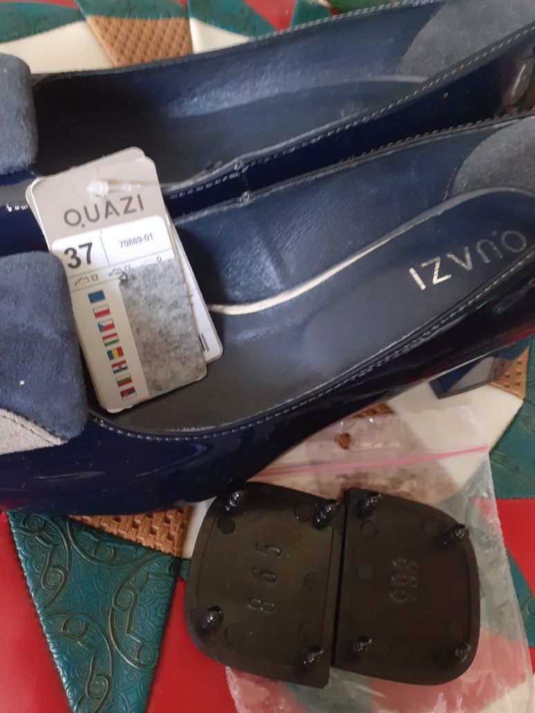 Buty skórzane na niskim słupku QUAZI rozm 37 nowe