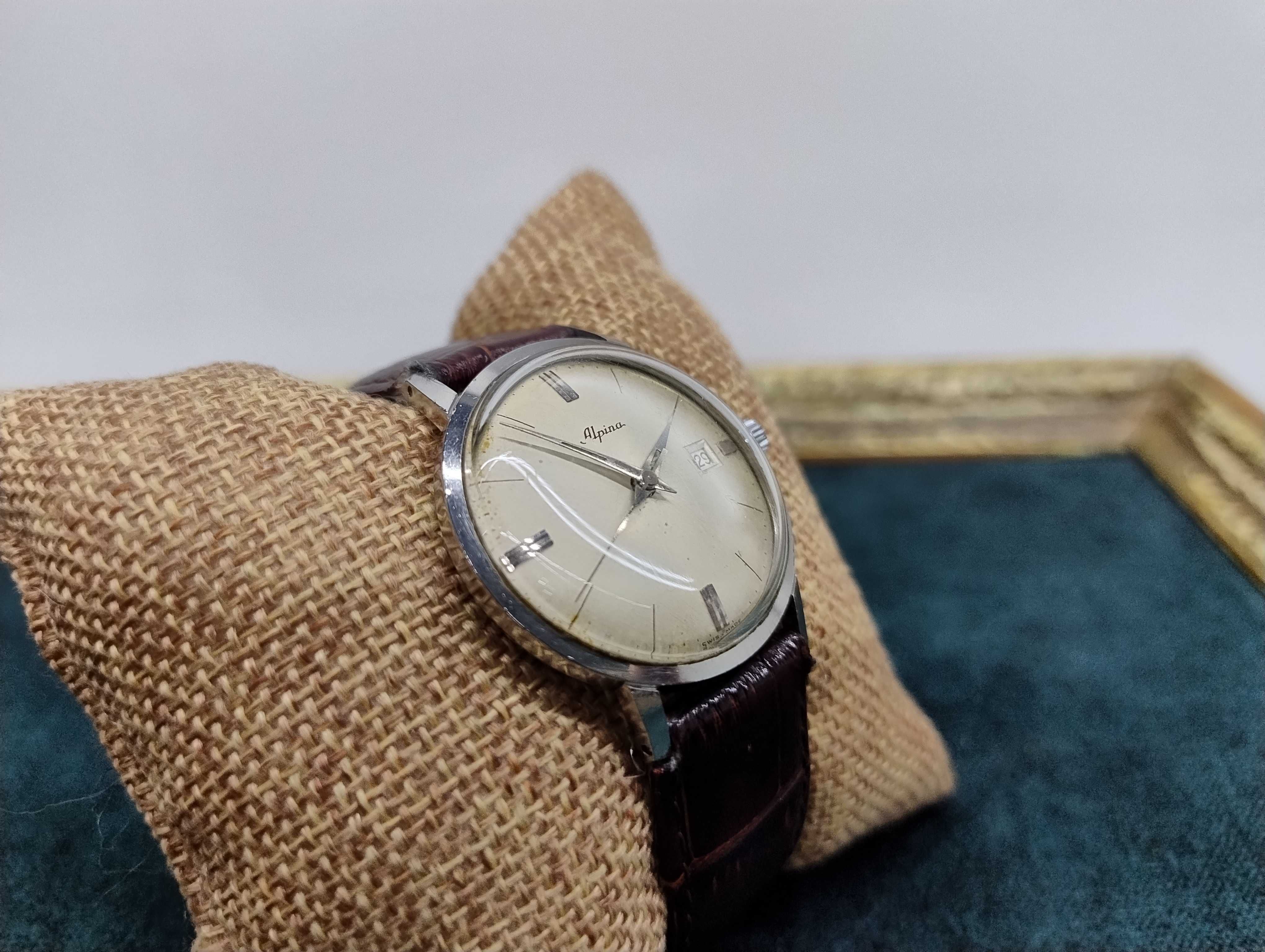 Przepiękny Zegarek Alpina Mechaniczny !! swiss Super Stan ! Vintage