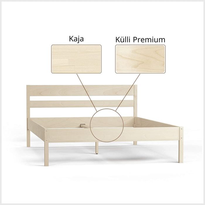 Łóżko drewniane brzoza wysokie dla seniorów 180x200 stelaż 2x materac