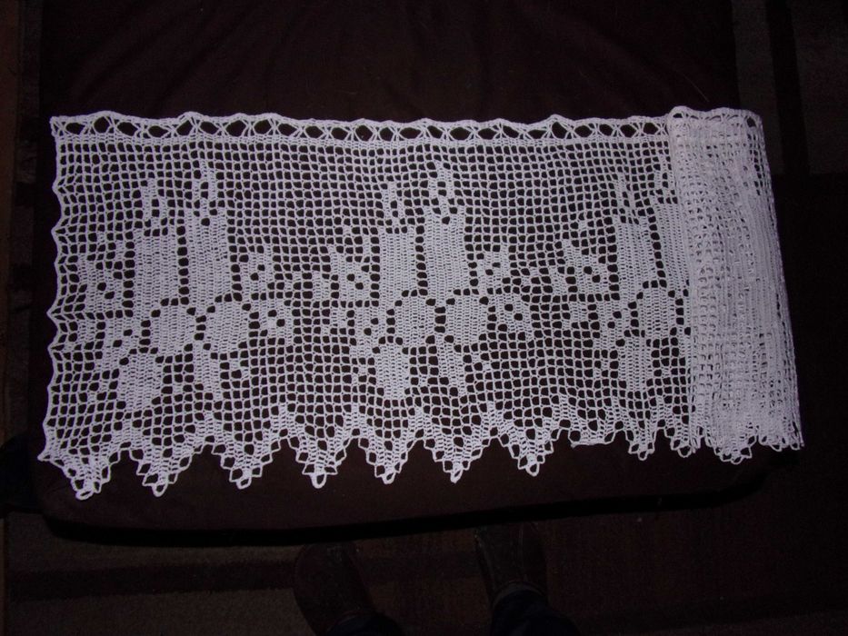 Szydełkowa firanka zazdrostka Boże Narodzenie