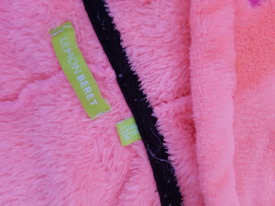 Kombinezon pluszowy zimowy z kapturem i uszkami rozmiar 80 jednorożec