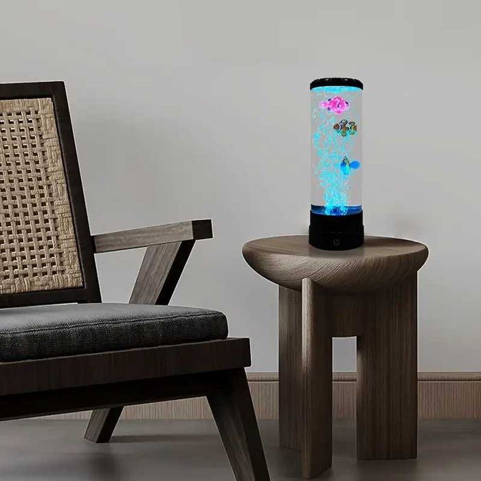 Ночник Аквариум с плавающими рыбками» Bubble Lamp, 7 цветов RGB