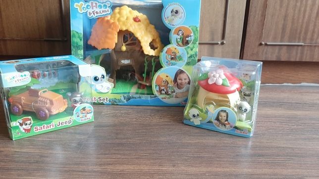 Игровой набор  YooHoo & Frends Домик+машинка+ грибочек+ карусель