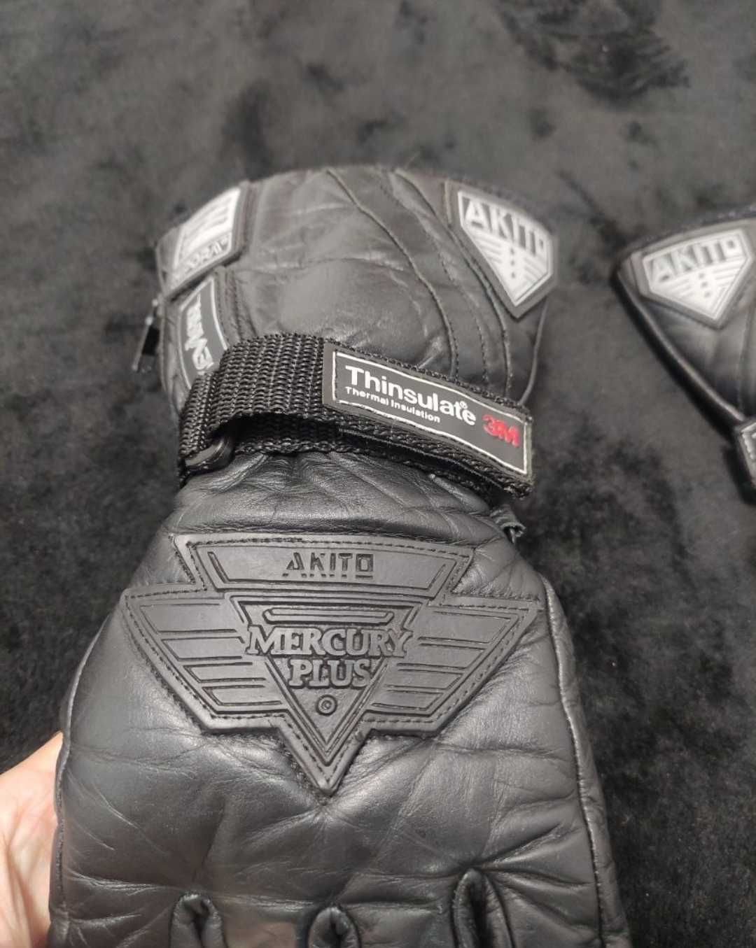 Akito р. S чорні шкіряні мото рукавиці байкерські перчатки