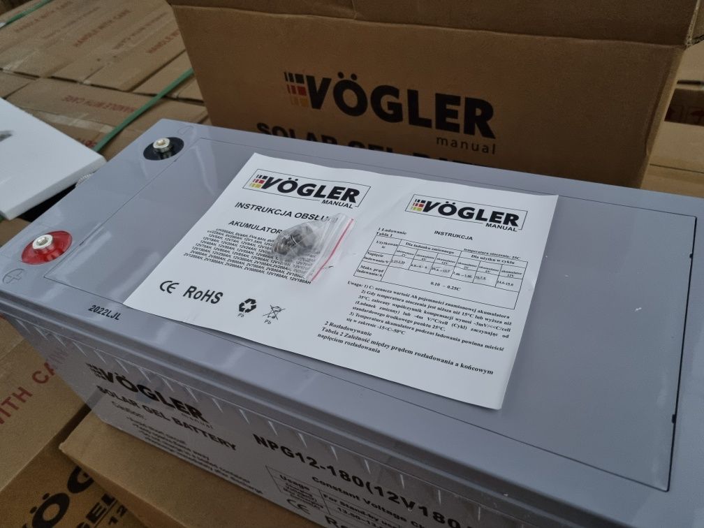 Akumulator żelowy 180Ah VÖGLER GmBH,  magazyn energii