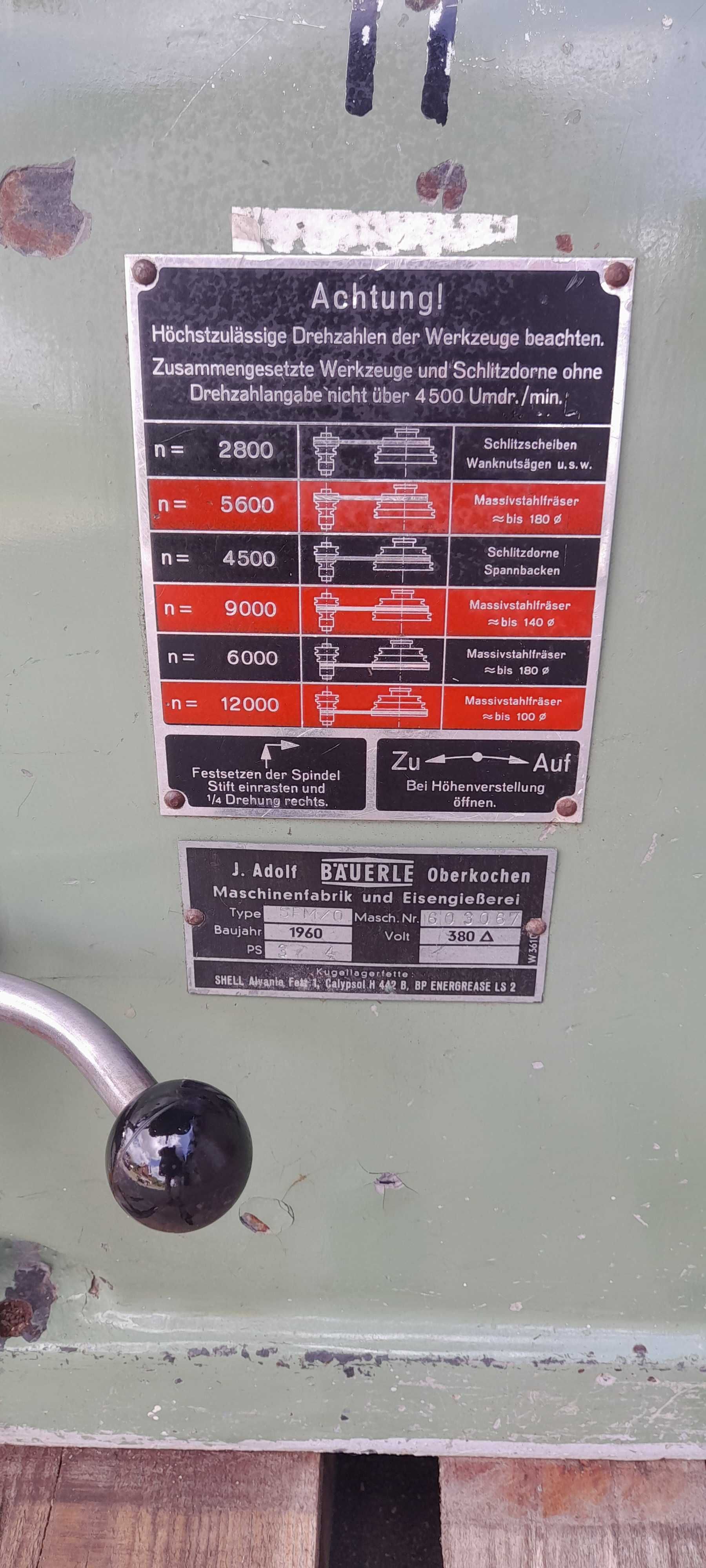 frezarka BAUERLE z posuwem Elu