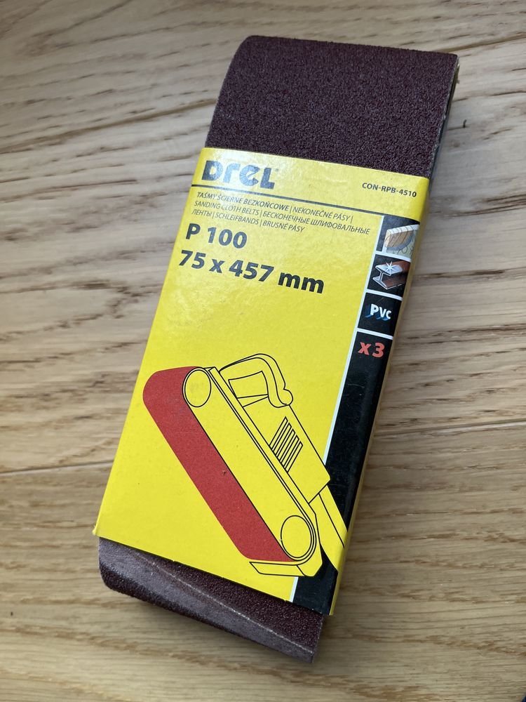 Drel Pas ścierny bezkońcowy 75x457 P100 CON-RPB-4510 3szt. + 1 szt.