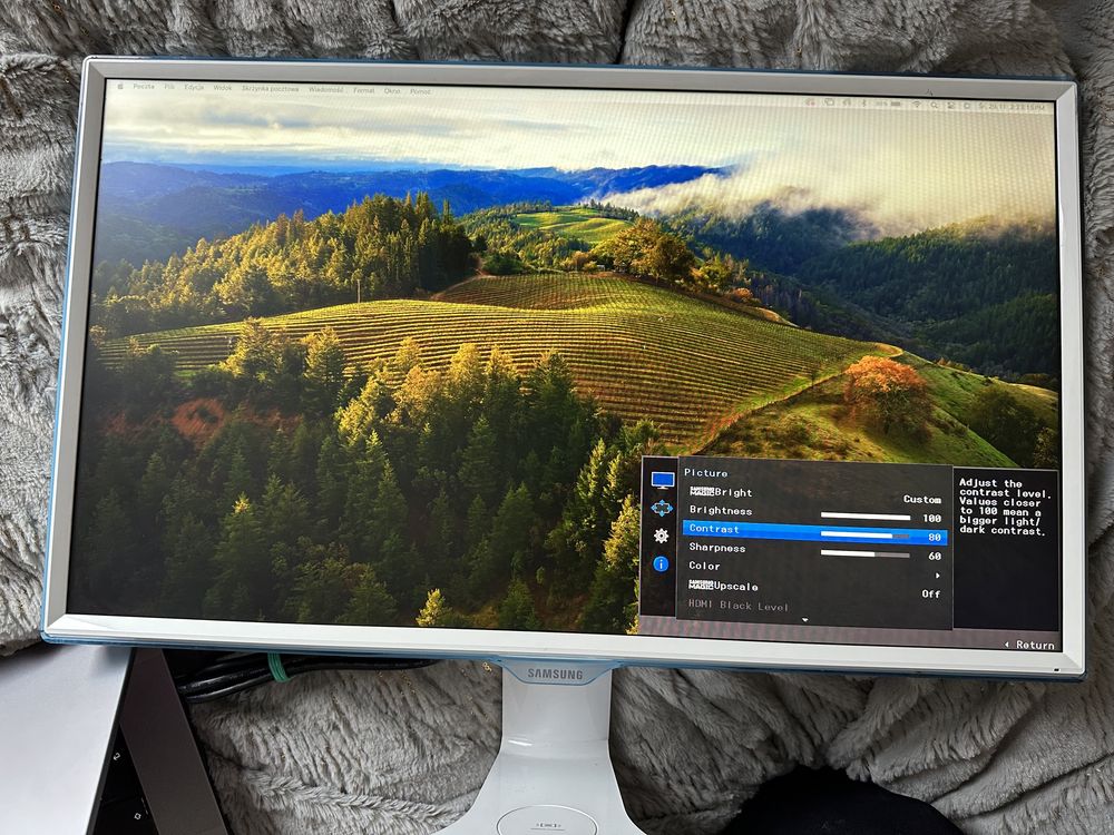 Monitor samsung 23.6’ s24e370dl biały ekran z zasilaczem