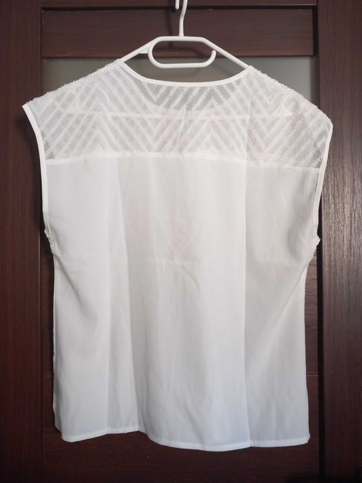 Nowa biała bluzka, koszulka bez rękawów, rozm. S 36