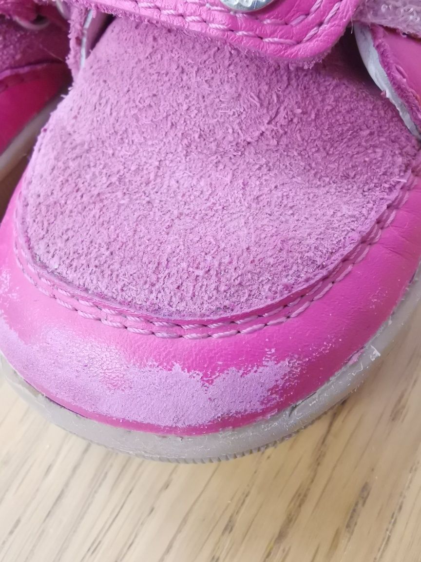Buty dziecięce skórzane Bartek różowe