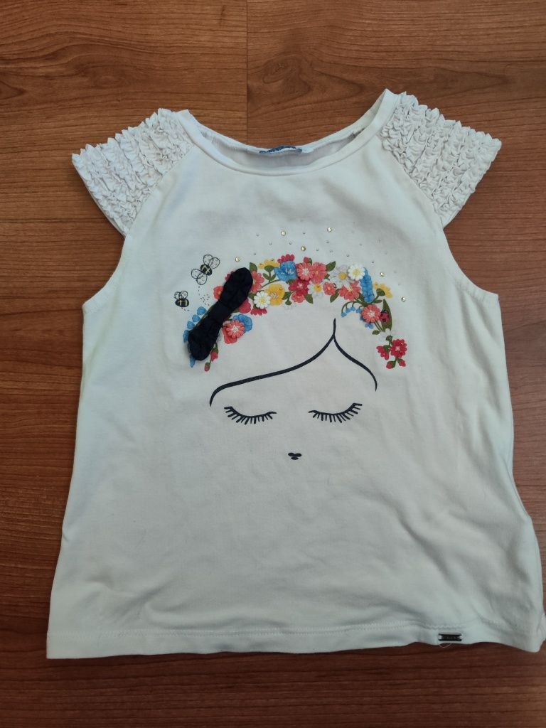 T-shirt branca de menina da Mayoral
