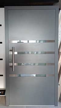 Drzwi zewnętrzne aluminiowe 110x210 z przeszkleniem OD RĘKI/wysyłka/
