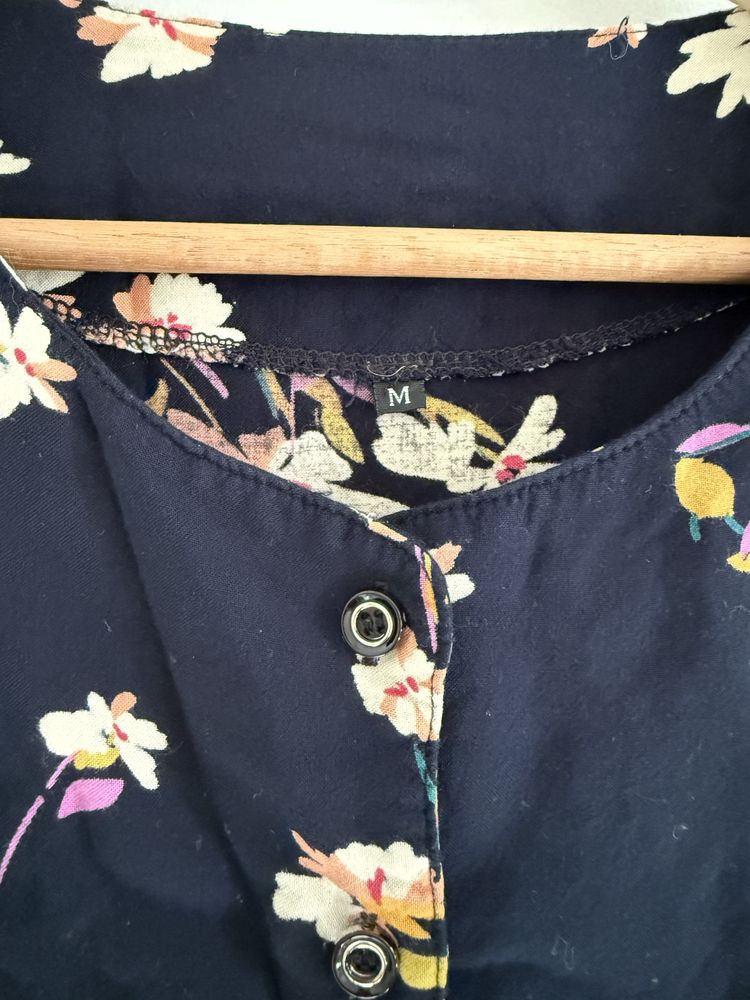 Vestido de manga comprida floral preto SHEIN M
