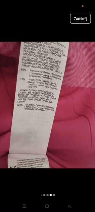 Nowy płaszcz damski z domieszką wełny Orsay L