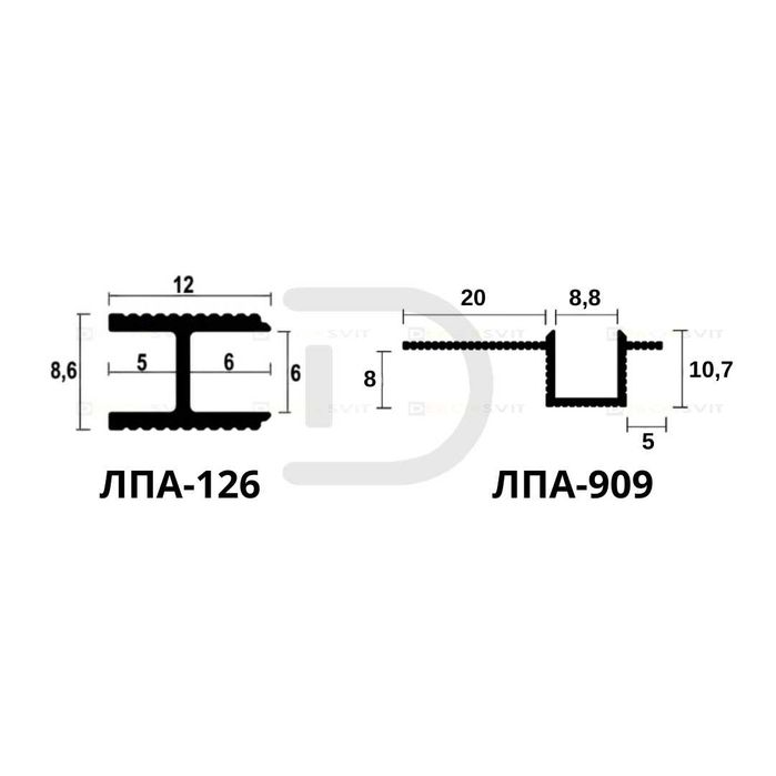 Тіньова рейка для стін та стелі. Алюмінієвий профіль для стін та стелі