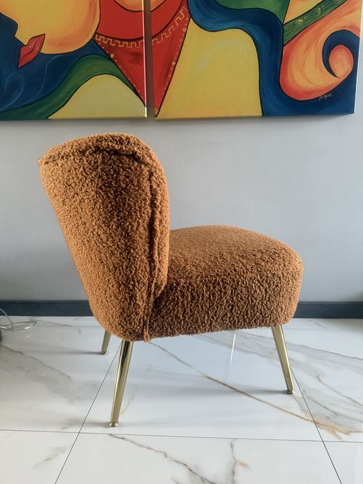 Fotel do salonu biura sypialni krzesło typu baranek