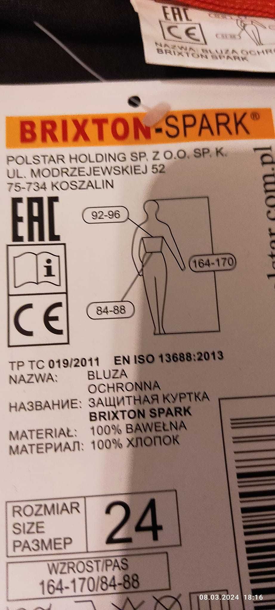 Bluza robocza męska Brixton Spark